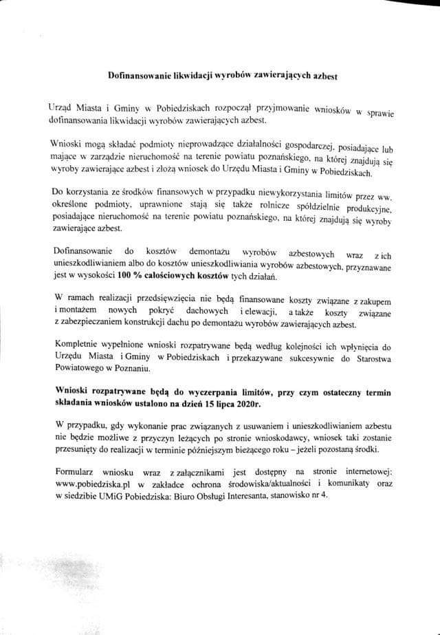 Dofinansowanie usuwania azbestu Dofinansowanie usuwania azbestu